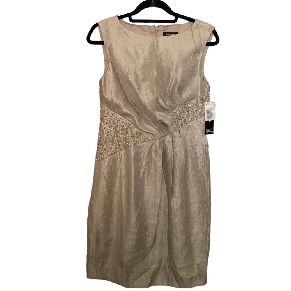 NWT Adrianna Papell Beaded Sleeveless Midi Dress